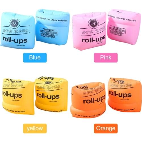 2pcs Adult Children Swimming Arm Rings Inflatable Pool Float Circle Sleeves Pool Buoys Armbands for Swim Trainers