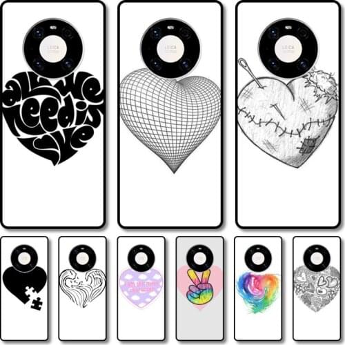 Lovely heart shape Phone Case For Huawei mate 40 30 10 20 40 8 9 Lite Z Pro RS black cell shell