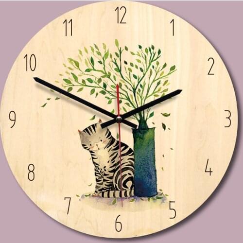 Wooden wall-mounted electronic silent clock New product hot sale creative wall clock Nordic wooden home decoration clock