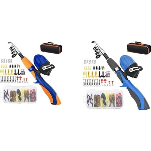 Kids Fishing Pole, Portable Telescopic Fishing Rod And Reel Combo Kit With Fishing Reel Tackle Box And Backpack