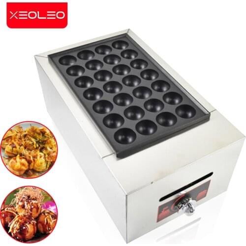 XEOLEO Gas Takoyaku machine Fish ball furnace LPG Commercial Octopus balls machine Non-stick pan stainless steel Fish ball Maker
