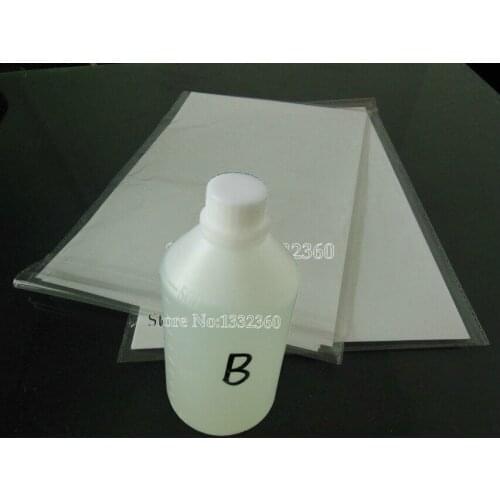 Vilaxh 500ml Hydrographic Activator B + 10pc A4 size black Hydrographic Film For Water Transfer Printing Filmfor inkjet printer