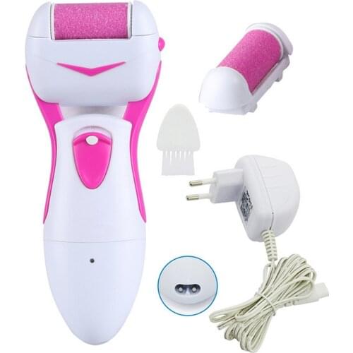 Hot!Rechargeable Electric Foot Pedicure Machine Professional Feet Care Tools+ 2 Replacement Heads Dead Skin Callous Remover