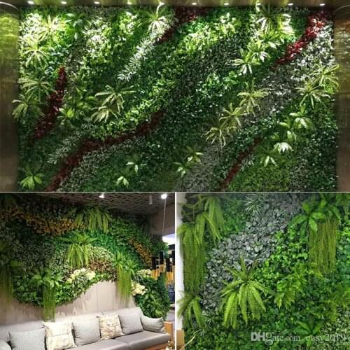 40X60cm Artificial Plants Flowers Wall Decoration Fake Plastic Grass Mat Lawn Carpet artificial wedding hotel background