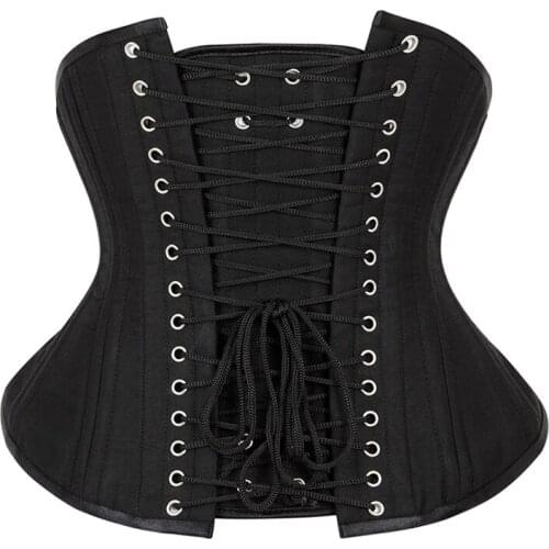 Corset Tops Bustiers Underbust Lace Up Corsets Short Corselet 20 Steel Boned Bodice 32-35 cm High Strong Waist Girdle
