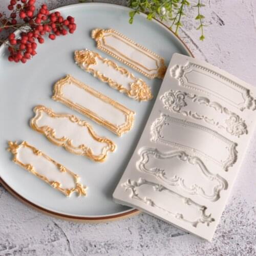 Lace Frame Silicone Mold Fondant Cakes Decor Tools Silicone Molds Sugarcraft Chocolate Baking Tools For Cakes Gumpaste Form