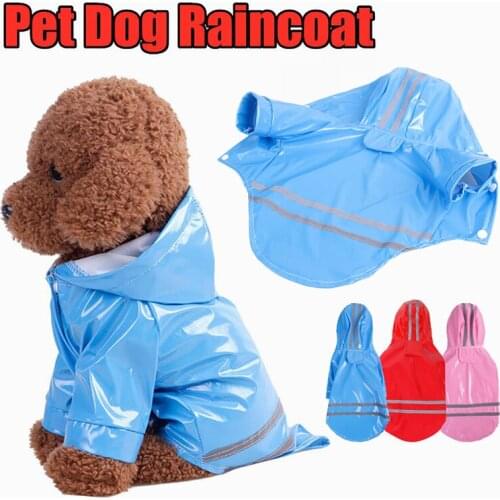 S-XL Pets Dog Clothes Hooded Raincoats Reflective Strip Dogs Rain Coat Hooded Waterproof Jackets Outdoor Breathable For Puppies
