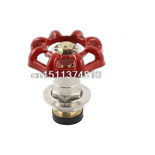 48mm Dia Handwheel 3/4PT Male Thread Water Tap Faucet Gate Valve Red