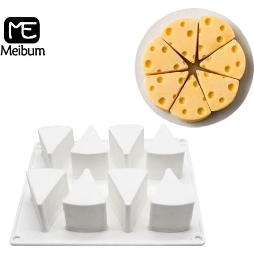 Meibum 8 Cavity Mousse Dessert Mould Silicone Molds Cheese Shape Cake Mold Muffin Pastry Baking Tray Cake Decorating Tools