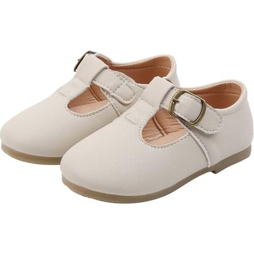 Fashion Toddlers Girls Leather Shoes Flats Princess Comfortable With Soft Children Lesther Shoes Simple Classic Design Casual