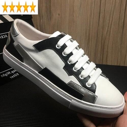 White Mixed Colors Designer Mens Black Sneakers 2021 Summer Luxury Genuine Leather Casual Flat Shoes High Quality Footwear Male