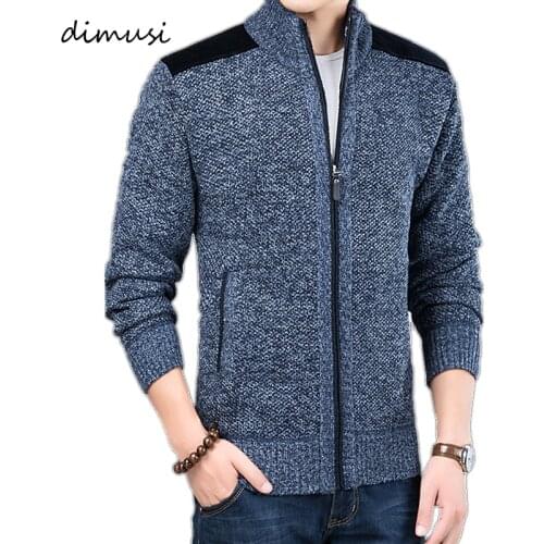 DIMUSI Winter Mens Sweaters Casual Men Thick Warm Knitted Sweaters Cardigan Coats Male Slim Fit Knitted Jackets Brand Clothing