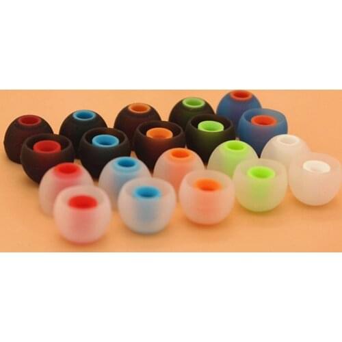 12pcs/6pairs 3.8mm Earbuds Soft Silicone In-Ear Earphone Covers Eartips Dual Color Ear Tips Cushion for Headphone Headsets