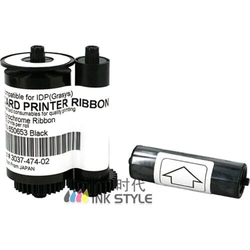 Pack of 10pcs IDP Smart 650653 Black Monochrome Printing Ribbon 1200prints for Smart 30S 30D 50S 50D 50L Card Printer Tapes