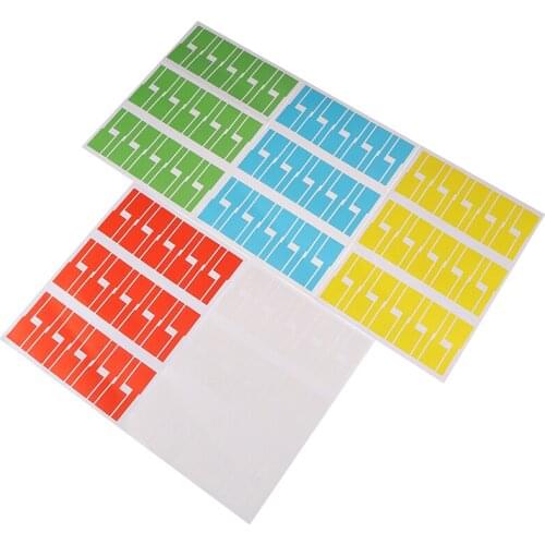 30pcs/sheet Self-adhesive Cable Sticker Waterproof Identification Tags Labels Organizers Colorful Identification Tags