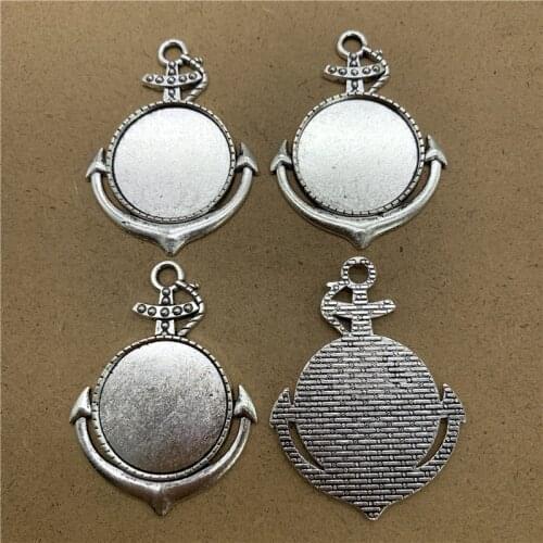 2Pcs 25mm Alloy Cabochon Settings Glass Cabochon Metal Cameo Base Setting For Jewelry Making Pendant Bracelet Accessory YXT1112