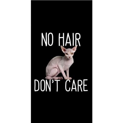 New Funny No Hair Not Care Sphynx Cat Beach Shower Toilet Microbial Net Hairless Cat Face Hand towel Christmas presents