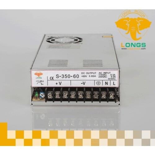 Single output 350W/60V power suplly for CNC ROUTER/MILL --LONGS MOTOR