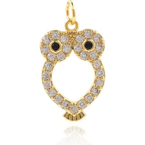 Cubic Zirconia Goldfish Necklace, Small Fish Charm, Animal Lovers Pendant DIY Jewelry Components 19×10.3×1.6mm