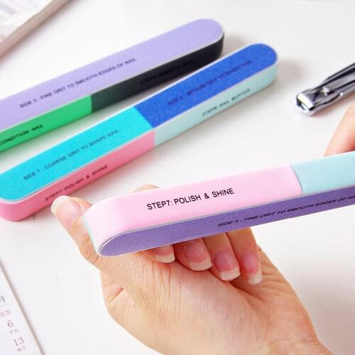 LEAMX Professional Nail Art Tools 7-sided Multifunctional Sponge Nail Polishing Surface Sand Nail File Professional Nail Repair