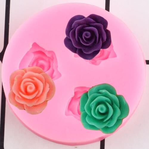 Rose Flower Silicone Molds DIY Wedding Cupcake Topper Fondant Cake Decorating Tools Soap Resin Candy Chocolate Gumpaste Moulds