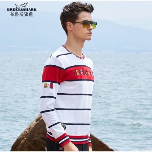 Fashion Casual Loose Men Polo Shirt Men Polo Badge pattern Long Sleeves Striped Polo Shirt Top quality Pure cotton big size