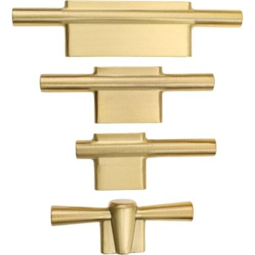 Kitchen Cabinet Handles Brass Drawer Knobs Vintage Wardrobe Handle Full Brass Book cabinet Handle Furniture Door Hardware
