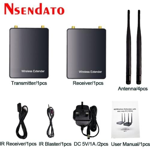 5GHz Wireless Transmission System H.265 HD Extender Transmitter Receiver Video Converter 100M with IR HD Sender DVD PC To TV