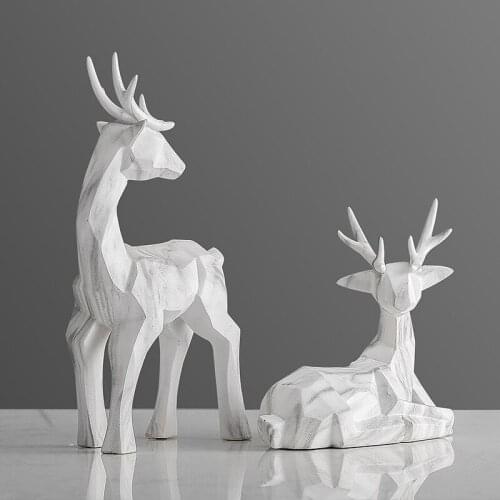 NORDIC RESIN ORNAMENTS HOME LIVING ROOM WINE CABINET STUDY DECORATION ORNAMENTS CREATIVE WATER TRANSFER MARBLED ELK