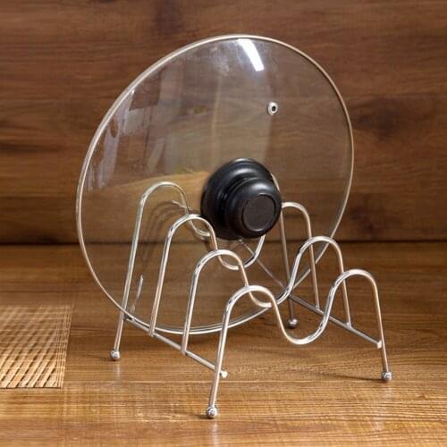3 Compartments Foldable Pan Pot Lid Rack Stainless Steel Kitchen Pot Cover Cutting Board Stand Storage Holder Shelf Organizer
