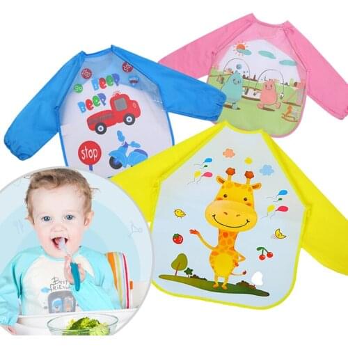 Baby Feeding Bib Infant Cartoon Waterproof Feeding Clothing Children Art Smock Bib Apron EVA Toddler Infant Dine Instrument 1pcs
