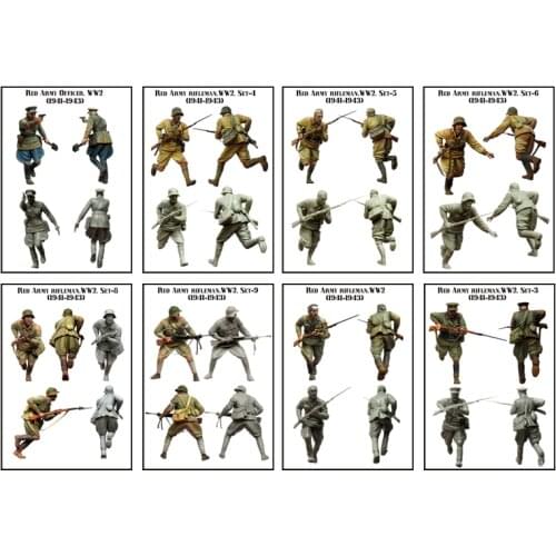 Resin Soldiers of World War II Soviet soldiers in battle classic 8-person kit 1:35