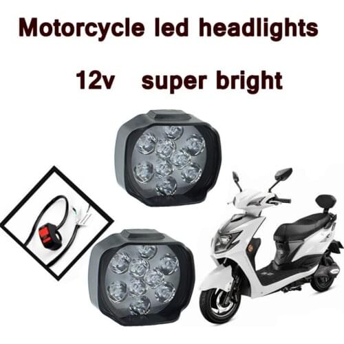 2pcs Motorcycle Led Headlight 12V 6500K White Motorbike fog lights Moto Working lamp motorbike headlamp spotlights