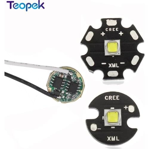 2 set Cree XML2 LED Cool White Color 10W LED Emitter Chip 16mm/20mm PCB +DC3.7V 2.5A LED Driver for XM-L2 Flashlight