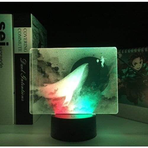 Two-Color Series Whales And People 3D Lamp Visual Illusion Acrylic Light Guide Plate for Children Couple Festival Birthday Gifts