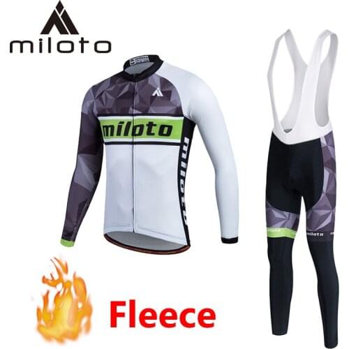 MILOTO cycling jersey 2019 winter thermal fleece cycling suits roupa ciclismo triathlon riding bike cycling wear MTB clothing
