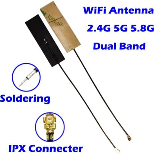WiFi FPC Antenna 2.4GHz 5GHz Dual Band 5dbi Build In for AP Router PCIe Network Card System USB Adapter Zigbee Modem Blue Tooth