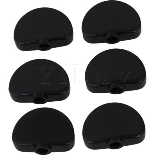 Yibuy 6 x Black Metal Alloy Semicircle Guitar Machine Head Tuning Pegs Key Buttons