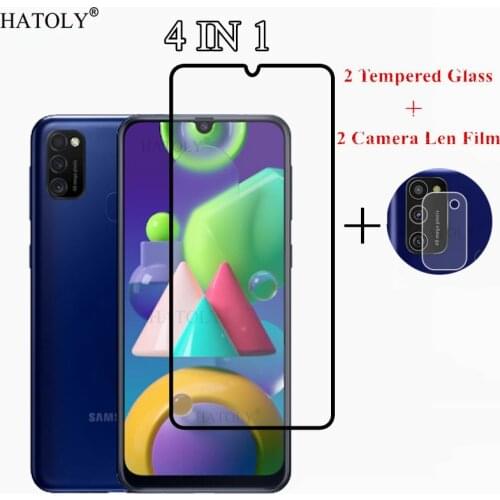 4 in 1 Tempered Glass For Samsung Galaxy M21 Screen Protector For Samsung M21 M31 M51 M11 Camera Lens Film For Samsung M21 Glass