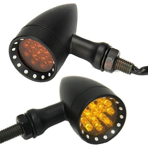 Amber Motorcycle Turn Signal Bullet Blinker Lights for Yamaha V-Star XVS 650 1100 Custom Silverado Virago XV 250 500 535 700 750