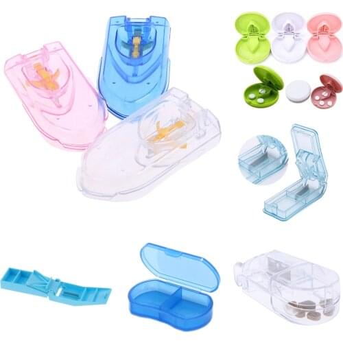 1PCS Mini Smal Pill Cutter Splitter Divide Storage Case Medicine Cut Compartment Box Holder Portable Pill Splitters Pill Box