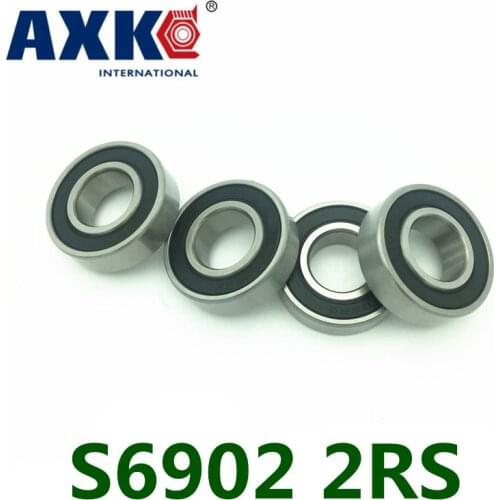 2021 Direct Selling Limited Axk 2pcs Rubber Sealed 440 Hybrid Ceramic Ball Bearings S6902 6902 2rs 15*28*7mm Si3n4 Bike Part