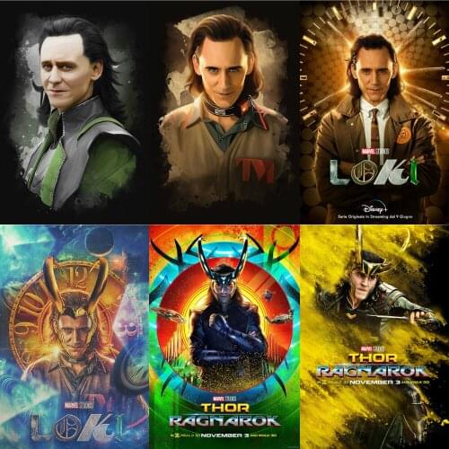 5D Diamond Painting Marvel Thor Ragnarok Movie Poster Disney Loki TV Series Superhero Wall Art Living Boy Room Decoration Mural
