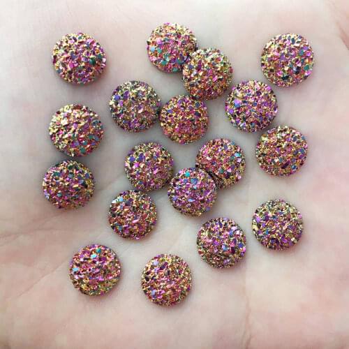 60 Pcs AB Resin 10mm Ore round Flat back rhinestone scrapbook DIY Wedding applique ornament Crafts SF535