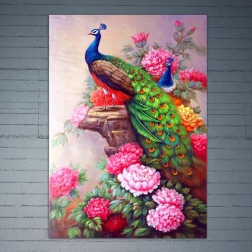 Peacock DIY 5D Full Drill Diamond Painting Embroidery Cross Stitch Kit Rhinestone Home Decor Craft