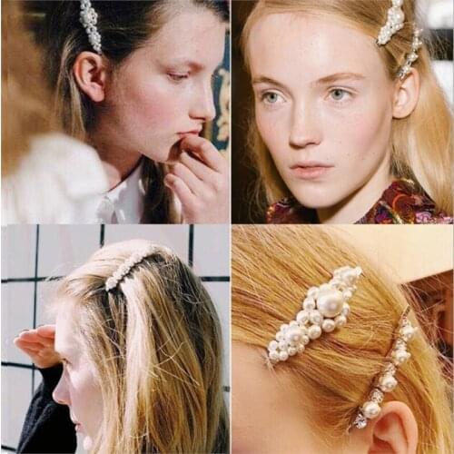 Girls Simulated Pearls Hair Clips Handmade Hairpins Barrettes For Women Sweet Hairgrips Headwear Hair Styling Accessories