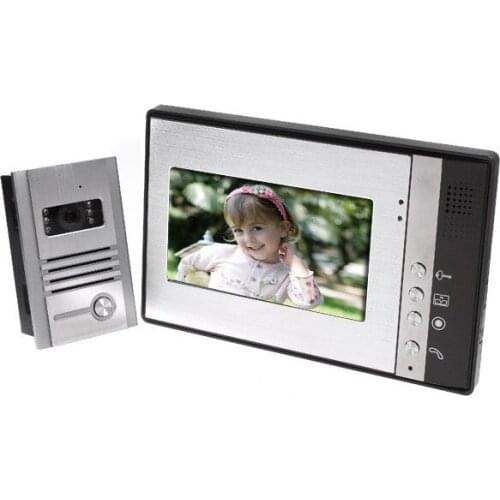 Home Wired Video Door Phone 7 Inch Monitor Audio Visual Intercom Entry Access System