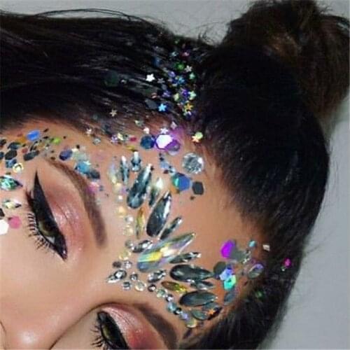 Face Gems Rhinestone Temporary Tattoo Jewels Festival Party Body Eyes Glitter Stickers Flash Mermaid Temporary Tattoos Sticker