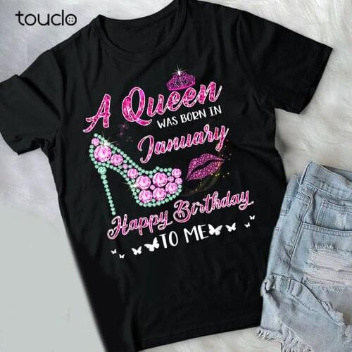 A Queen Was Born On January Happy Birthday To Me Shoe Lip Gift Unisex T-Shirt