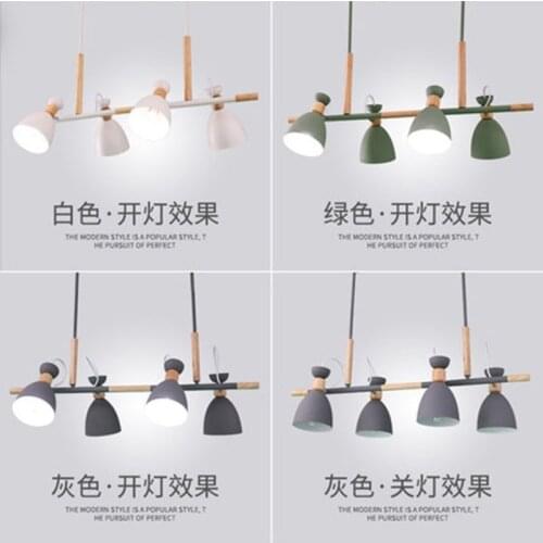 Personality wooden two-head ceiling plate 4 heads chandelier for kitchen bedroom living room restaurant hotel